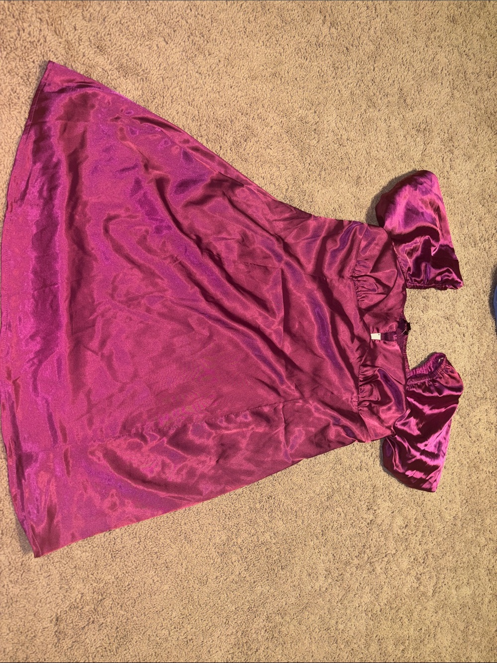 Versona Magenta Satin Mini Dress